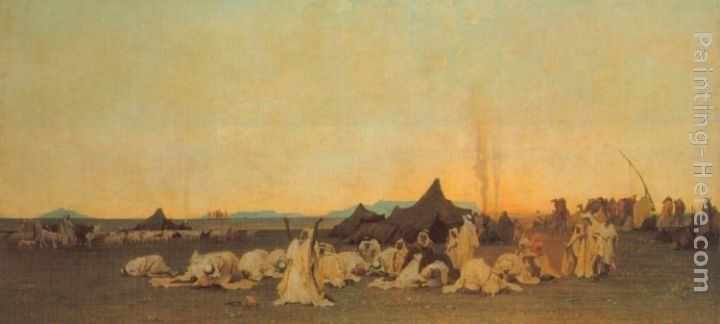 Gustave Achille Guillaumet Evening Prayer in the Sahara